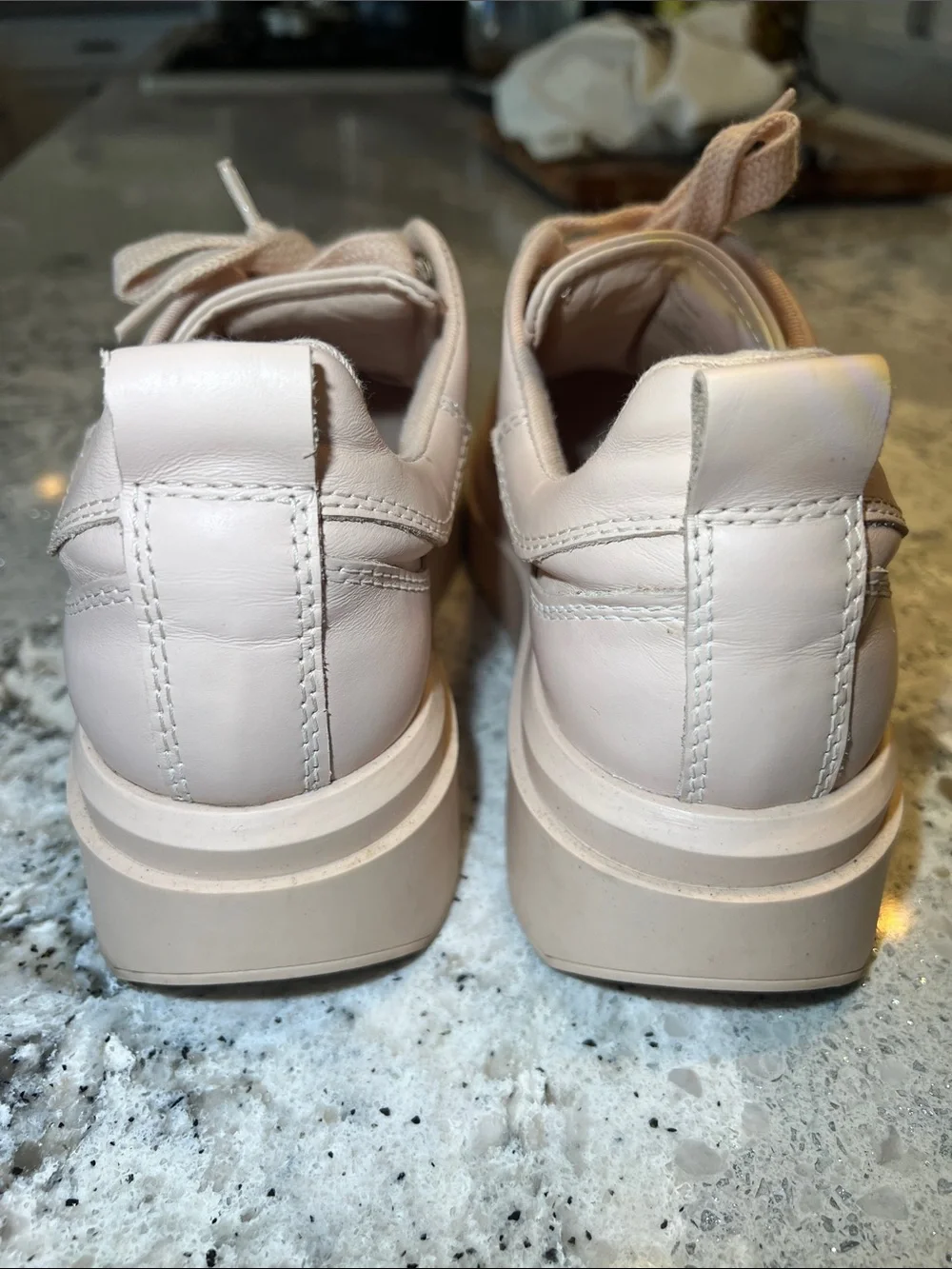 ZARA Pastel Pink Faux Leather Chunky Platform Sneakers Size 38 (US 7.5)